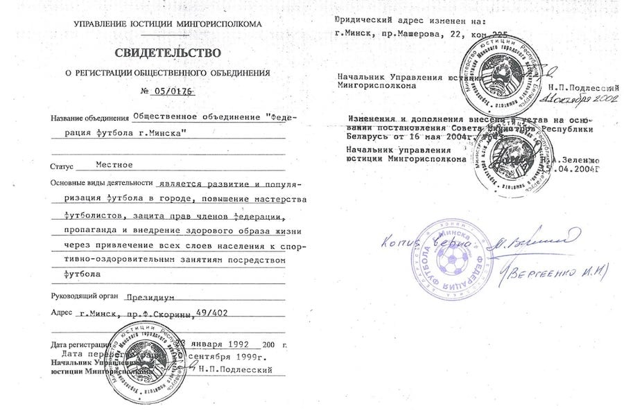 Свидетельство о регистрации